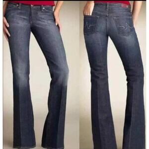 AG Adriano Goldschmied The Club Flare Leg Low Rise Jeans Size 31R EUC Dark Wash